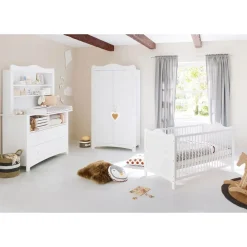 Pinolino Kinderzimmer Florentina extrabreit inkl. extrabreitem Regalaufsatz 3-tlg. weiß