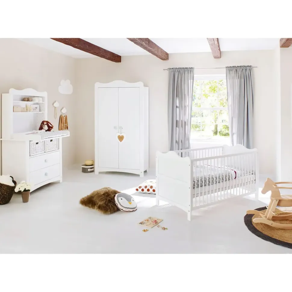 Pinolino Kinderzimmer Florentina breit mit Regalaufsatz 3-tlg. weiß