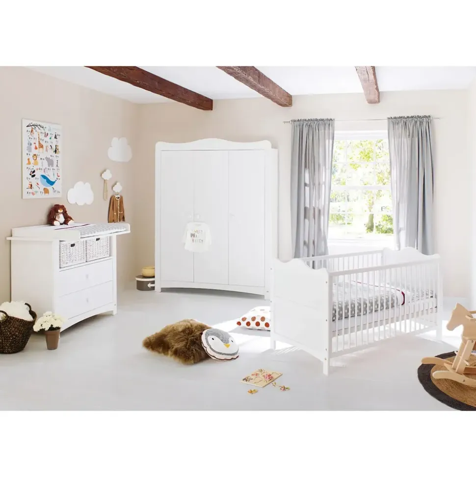 Pinolino Kinderzimmer Florentina breit 3-tlg. weiß