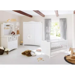 Pinolino Kinderzimmer Florentina breit groß inkl. Regalaufsatz 3-tlg. weiß