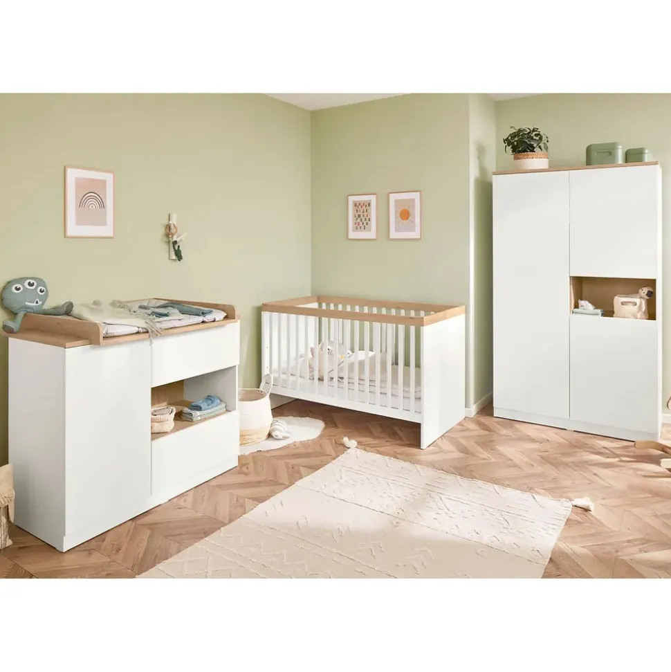 Pinolino Linje breit, 3-tlg. Babyzimmer-Set weiss