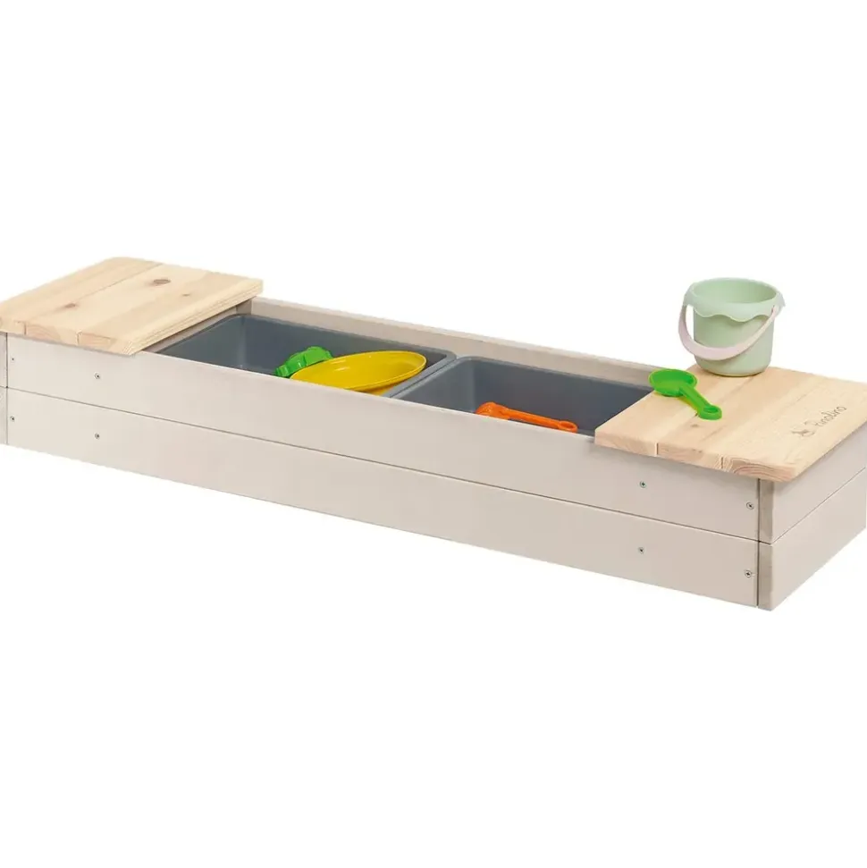Pinolino Sandkasten Hedda mit 2 abdeckbaren Wannen beige/Natur