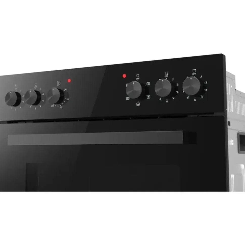 PKM Einbauherd Set Backofen schwarz + Glaskeramikkochfeld
