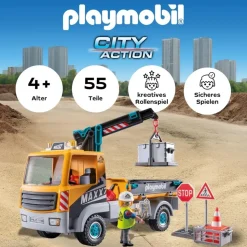 Playmobil Action Baustellen-LKW mit Kran 71750