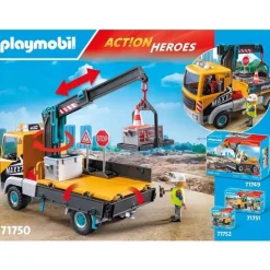 Playmobil Action Baustellen-LKW mit Kran 71750