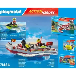Playmobil Action Feuerwehrboot mit Aqua Scooter 71464