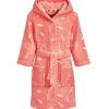 Playshoes Fleece-Bademantel Surfbrett Palmen rosa - 134-140