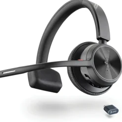 plt Poly Voyager 4310 UC Headset, Ein-Ohr-Bluetooth, Noise Cancelling, für PC/Mac/Mobiltelefon, kompatibel mit Teams, und Zoom – Schwarz