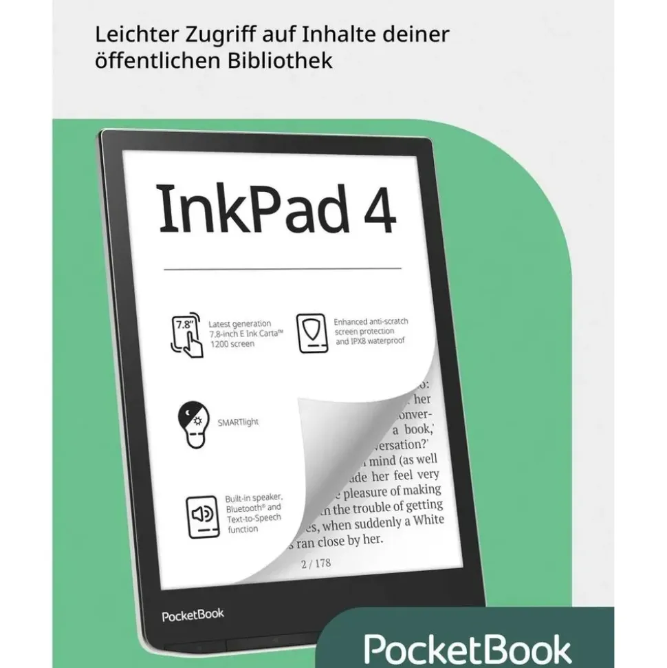 PocketBook InkPad 4 32 GB Stardust Silver (DACH-Version)