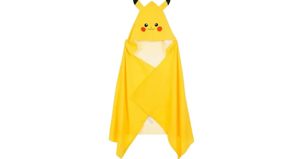 Pokémon Pikachu Kinder Kapuzenhandtuch 70x140cm in Gelb | Gr.: onesize