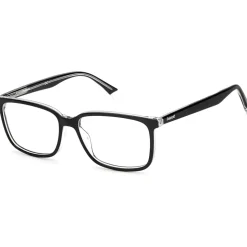 Polaroid Brille mit Sehstärke für Herren optional mit Sonnenbrillentönung oder Blaulichtfilter, Rechteckig, gefertigt aus Acetat, Modell: Pld D394 (inklusive Brillenetui)