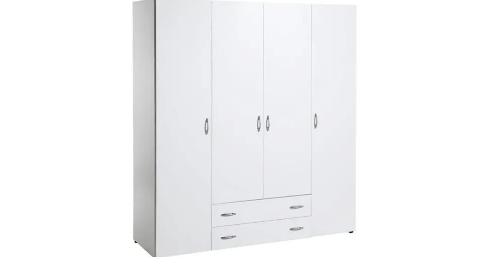 Pol-Power Kleiderschrank Base 4-türig weiß