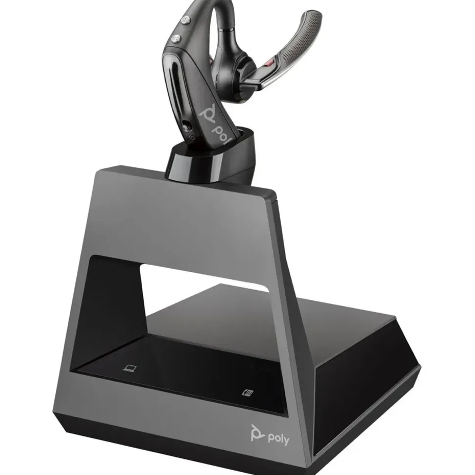 Poly HP Poly Voyager5200 Office In Ear Headset Bluetooth®, Kabellos Schwarz mit Bluetooth® Basisstation
