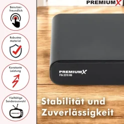 Premium X PremiumX HD 221S FTA Digital SAT Receiver DVB-S2 HDMI SCART USB 12V FullHD – Schwarz