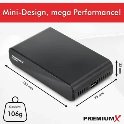 Premium X PremiumX HD 221S FTA Digital SAT Receiver DVB-S2 HDMI SCART USB 12V FullHD – Schwarz