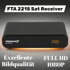 Premium X PremiumX HD 221S FTA Digital SAT Receiver DVB-S2 HDMI SCART USB 12V FullHD – Schwarz
