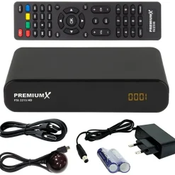 Premium X PremiumX HD 221S FTA Digital SAT Receiver DVB-S2 HDMI SCART USB 12V FullHD – Schwarz