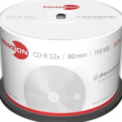 PrimeOn CD-R 2761102 52x 700MB 80Min. Spindel 50 St./Pack.