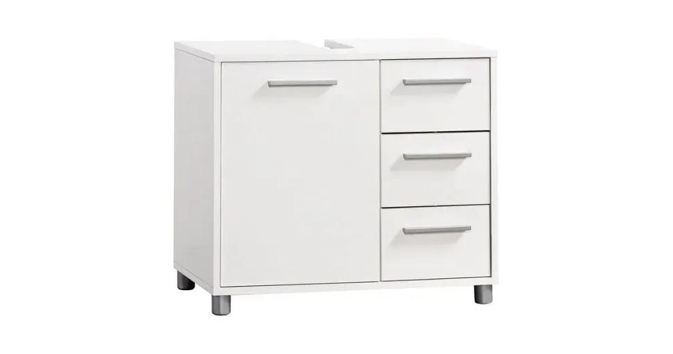 Procontour Waschbeckenunterschrank 3 Schubladen 64 x 56 x 34 cm Weiß
