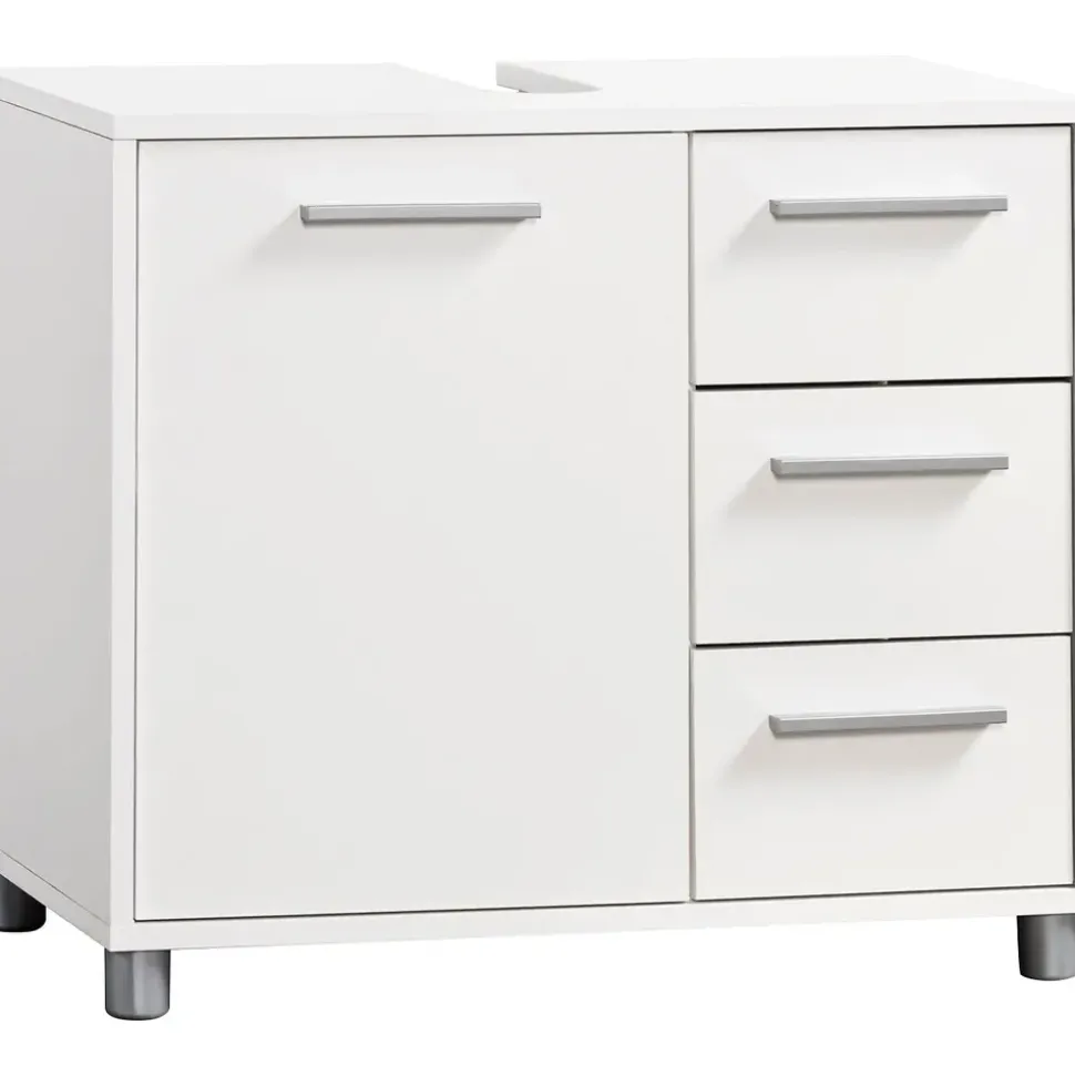 Procontour Waschbeckenunterschrank 3 Schubladen 64 x 56 x 34 cm Weiß