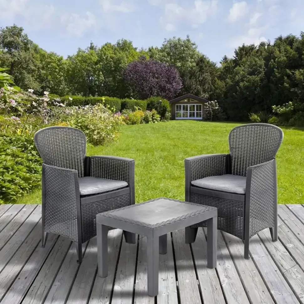 PROGARDEN Gartenset 3-tlg. anthrazit