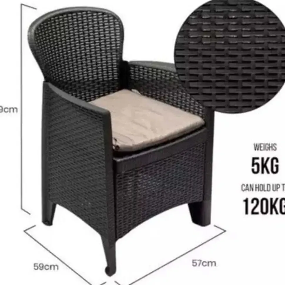 PROGARDEN Gartenset 3-tlg. anthrazit