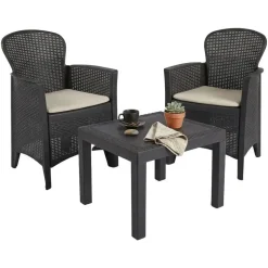 PROGARDEN Gartenset 3-tlg. anthrazit