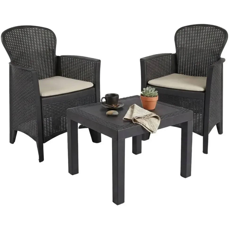 PROGARDEN Gartenset 3-tlg. anthrazit