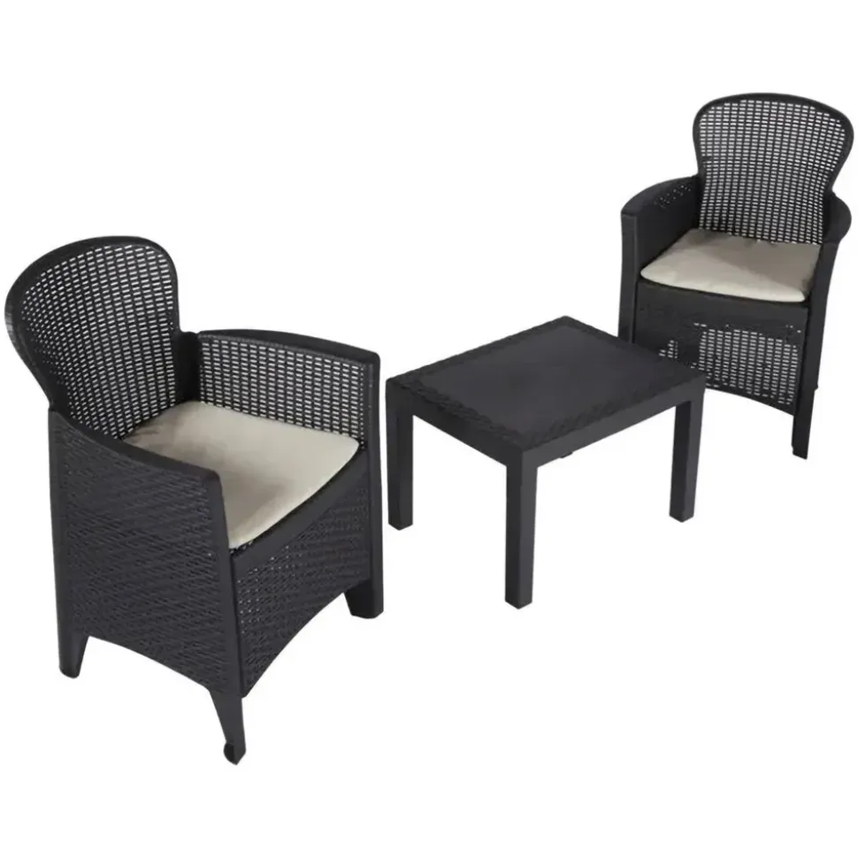 PROGARDEN Gartenset 3-tlg. anthrazit