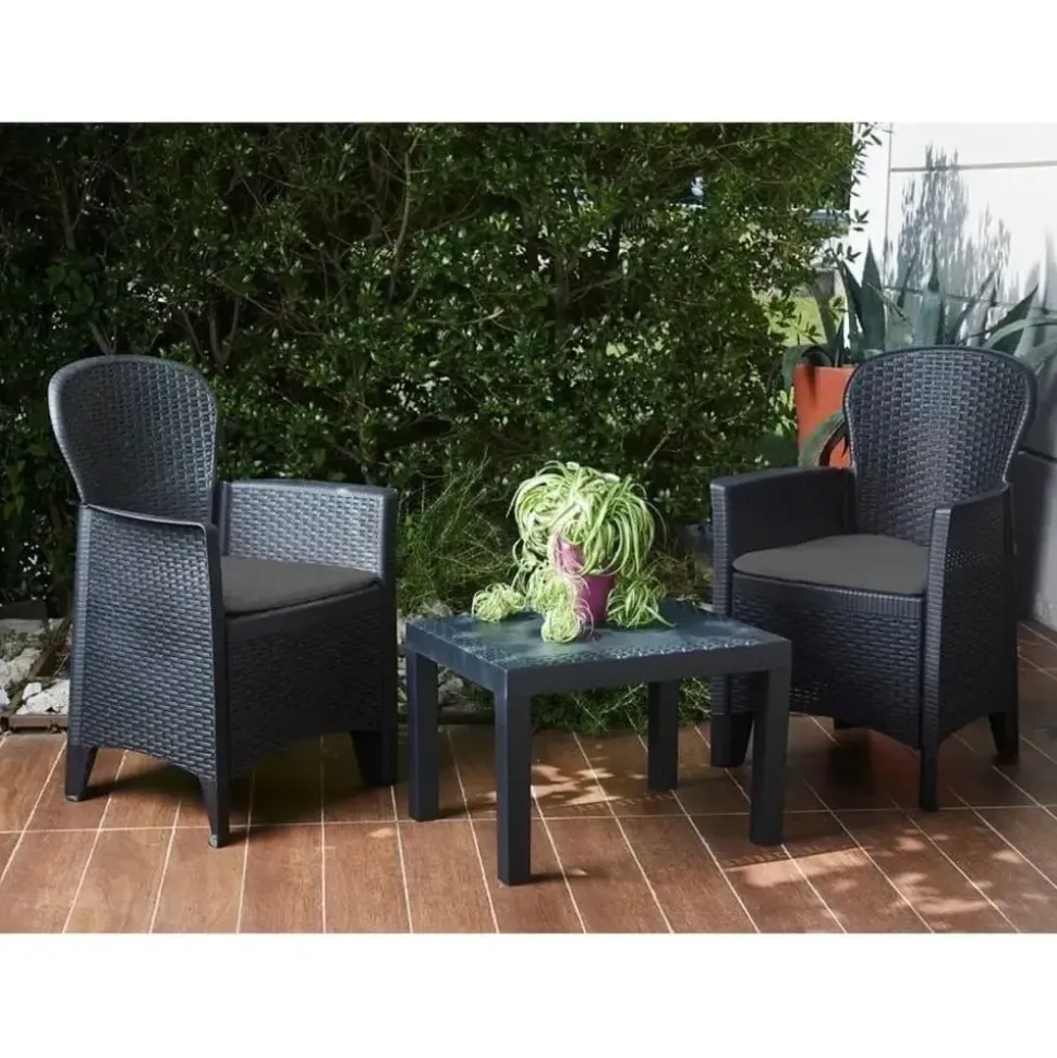 PROGARDEN Gartenset 3-tlg. anthrazit