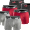 Puma Boxershorts 6er Pack rot / schwarz M