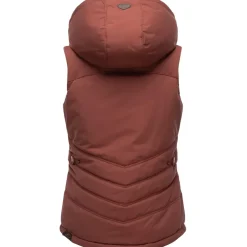 Ragwear Damen, ärmellose Outdoor-Weste mit abnehmbarer Kapuze Hesty Intl Terracotta22 Gr. S (36), orange (terra), Außenmaterial: 100% Polyester. Innenfutter: 100% Polyester.