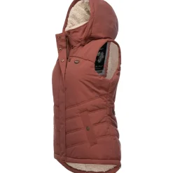 Ragwear Damen, ärmellose Outdoor-Weste mit abnehmbarer Kapuze Hesty Intl Terracotta22 Gr. S (36), orange (terra), Außenmaterial: 100% Polyester. Innenfutter: 100% Polyester.
