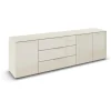 Rauch Kombikommode 200 x 61 x 42 cm Beige / Glas Beige