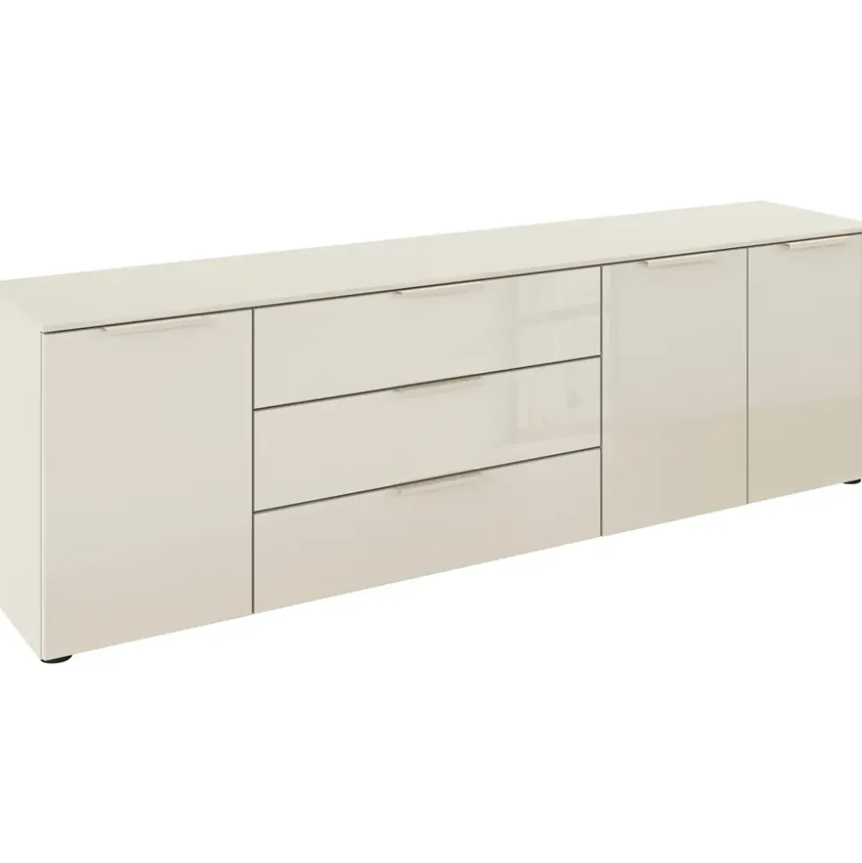 Rauch Kombikommode 200 x 61 x 42 cm Beige / Glas Beige
