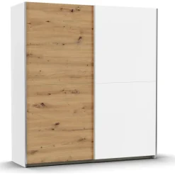 Rauch Schwebetürenschrank Saturn 218 x 191 x 59 cm Weiß/Eiche