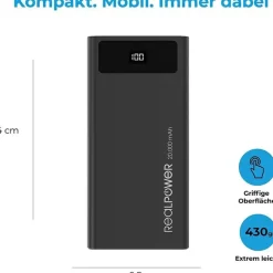 Realpower PB-20k PD 20000 mAh Schwarz
