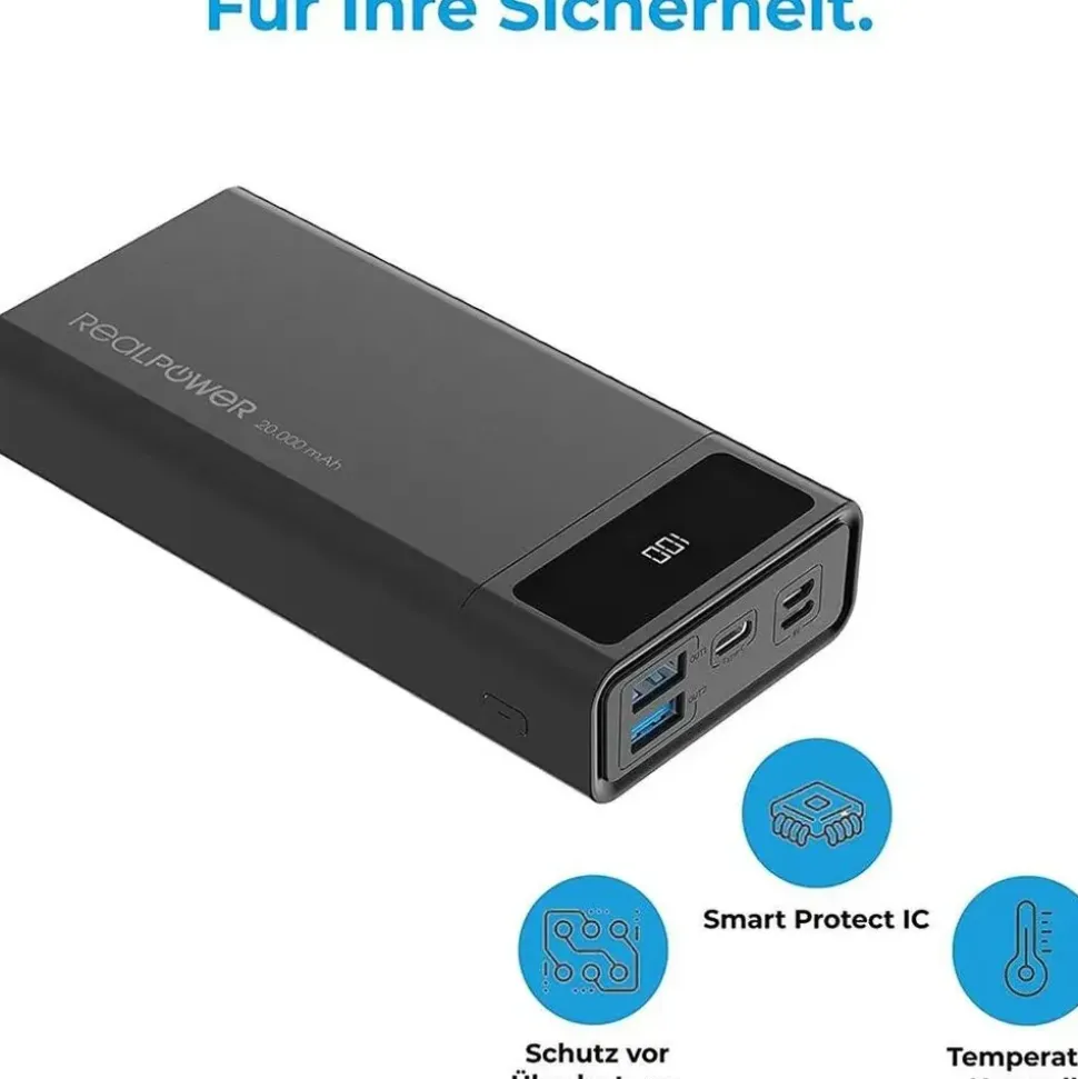 Realpower PB-20k PD 20000 mAh Schwarz