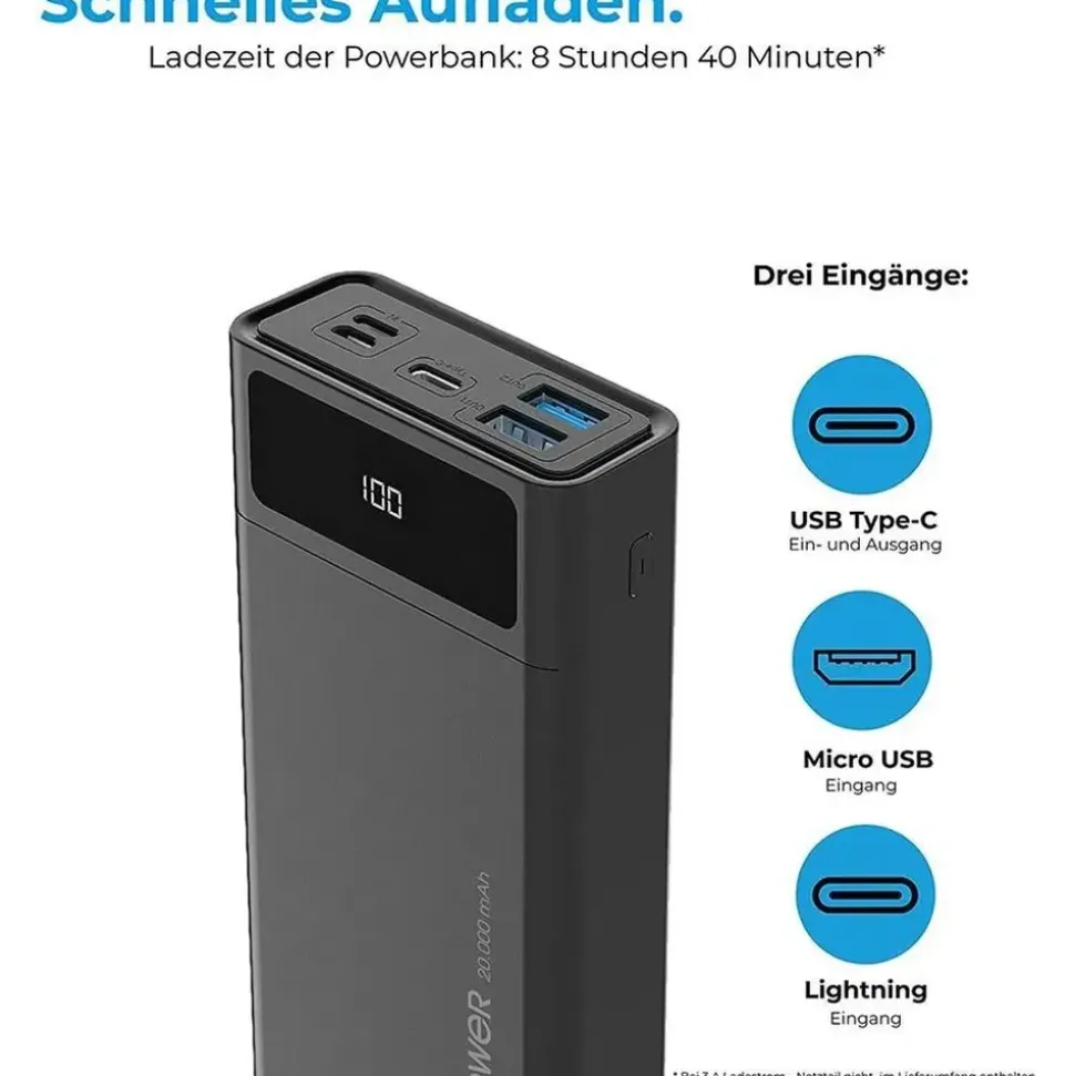 Realpower PB-20k PD 20000 mAh Schwarz