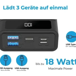 Realpower PB-20k PD 20000 mAh Schwarz