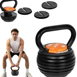 rebel electro Kettlebell Gusseisen Verstellbare Kettlebell 9 kg schwarz
