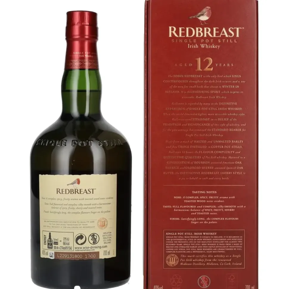 Redbreast 12 Years Single Pot Still Irish 40% vol 0,7 l Geschenkbox