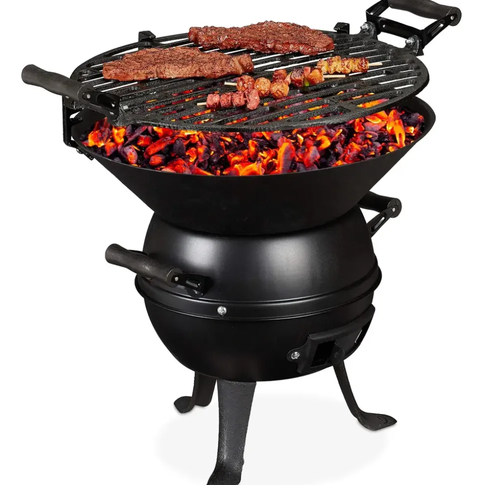 Relaxdays Grillfass Gusseisen