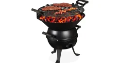 Relaxdays Grillfass Gusseisen