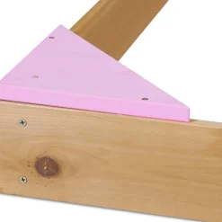 Relaxdays Holzsandkasten quadratische Buddelkiste mit Ecksitzen Gelb/Grün/Braun