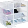 Relaxdays Schuhbox 12er Pack stapelbar transparent