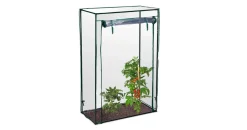 Relaxdays Tomatengewächshaus 1 x 0,5 x 1,5 m transparent/grün
