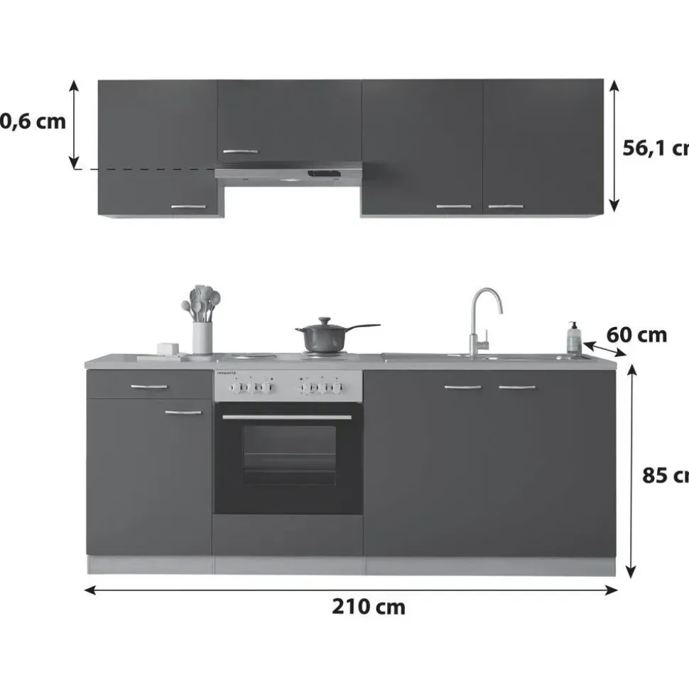 Respekta Küchenzeile Gerda 210 cm