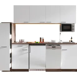 Respekta Küchenzeile Oliver 225 cm E-Geräte weiß