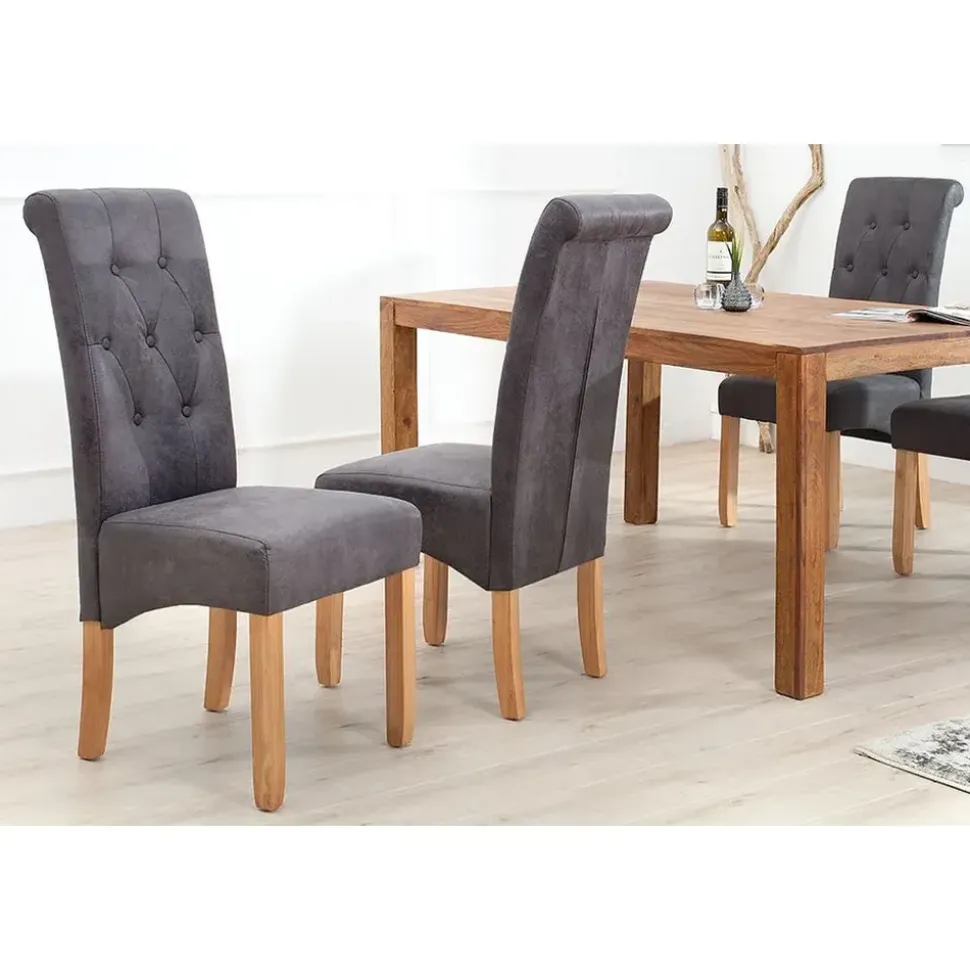 Riess-Ambiente Stuhl CASA gepolstert vintage grau